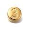 PVD Vacuum Plating 201 Stainless Steel Beads, Flat Round with Number 3, Golden, 7x3.5mm, Hole: 1.5mm