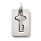 304 Stainless Steel Pendants, Rectangle with Key Charm, Stainless Steel Color, 28x18x2.5mm, Hole: 4x3mm