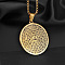 Stainless Steel Round Engraved Coin Pendant Simple Fashion Necklace