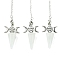 Natural Quartz Crystal Cone Dowsing Pendulum Big Pendants, with Triple Moon Rack Plating Platinum Plated Brass Findings, Cadmium Free & Lead Free, 220~230mm, Hole: 1.5~2mm