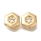 Brass Micro Pave Cubic Zirconia, Star, Oval, Heart, Hexagon, Beads, Golden, 7.5x7x3.5mm, Hole: 0.9mm
