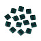 Opaque Acrylic Slide Charms, Square, Teal, 5.2x5.2x2mm, Hole: 0.8mm