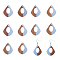 OLYCRAFT 10pcs Resin Wooden Earring Pendants Diamond Vintage Resin Wood Statement Jewelry Findings for Necklace and Earring Making - Clear Blue