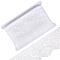 7.5Yards Polyester Ribbons, Bowknot Pattern, with Cardboard Display Card, White, 4-3/8 inch(110mm)