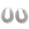 Non-Tarnish 304 Stainless Steel Teardrop Hoop Earrings, Wire Wrap Jewelry, Stainless Steel Color, 33.5x27.5mm