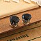 Cubic Zirconia Clip-on Earrings, Magnetic Stainless Steel Non-piercing Earrings, Stainless Steel Color, Diamond, Black, 8mm
