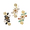Brass Bead Caps, with Enamel and Rhinestone, Flower, Golden, Mixed Color, 31.5x18.5x6mm, Hole: 1mm, Inner Diameter: 3.5mm