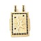 Brass Micro Pave Cubic Zirconia Pendants, Rectangle Charms, Black, 29x18x6mm, Hole: 4.5x3mm