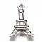 Tarnish Resistant 201 Stainless Steel Pendants, 
Eiffel Tower, Stainless Steel Color, 17x11x3.5mm, Hole: 1mm