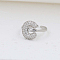 Brass Micro Pave Clear Cubic Zirconia Cuff Rings, Initial Rings for Women, Letter, Platinum, Letter C, Inner Diameter: Adjustable