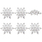 6Pcs Brass Shank Buttons Micro Pave Cubic Zirconia, Flower, Platinum, Clear, 24.8x19mm, Hole: 1.2mm