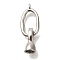 Brass Fold Over Clasps, Oval, Platinum, 25.5x9mm, Hole: 1.2mm