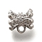 Brass Micro Pave Cubic Zirconia Tube Bails, Real Platinum Plated, 7.5x8x6.5mm, Hole: 1.2mm