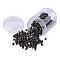 Plated Glass Seed Beads, Round Hole, Cube, Black Plated, 3~7x3x3mm, Hole: 0.5mm, about 400pcs/box