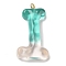Resin Pendant, with Iron Ring Finding, Letter A~Z, Letter I, 39.5x21x7mm, Hole: 2mm