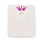 50Pcs Rectangle Paper Crown Print Earring Display Cards, Jewelry Display Cards for Earring Stud Storage, Camellia, 4.7x3.8x0.05cm, Hole: 6.8x11mm and 6.2mm and 1.6mm.