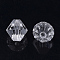 Transparent Acrylic Beads, Bicone, Clear, 4x4mm, Hole: 1.2mm, about 340pcs/10g