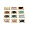 Brass Micro Pave Cubic Zirconia Multi-Strand Links with Natural Gemstone, Oval, Faceted, Rack Plating, 30x16x5~5.5mm, Hole: 1.4mm