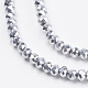Chapelets de perles en verre électroplaqué GLAA-F076-FP05-3