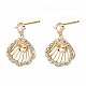 Hollow Brass Micro Pave Clear Cubic Zirconia Earring Findings KK-S356-131G-NF-4