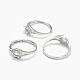 925 componentes de anillo de dedo de garra de diamante de imitación de plata esterlina STER-E061-48P-1