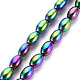 Electroplate Opaque Glass Beads Strands EGLA-T020-11-C08-1