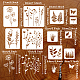 11 個 11 スタイル植物テーマペット中空描画絵画ステンシル  DIYスクラップブック用  フォトアルバム  混合図形  100~300x100~300mm  1個/スタイル DIY-WH0394-0146-2