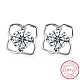 Exquisite 925 Sterling Silver Cubic Zirconia Stud Earrings EJEW-BB20096-1