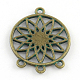 Flower Zinc Alloy Flat Round Tray Chandelier Components Links Cabochon Settings PALLOY-R065-127-FF-2
