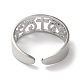 304 anillo de puño abierto de acero inoxidable RJEW-C063-01P-3