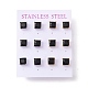6 Pairs Tiny Cubic Zirconia Square Stud Earrings EJEW-G291-01A-M-1