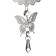 Butterfly 201 Stainless Steel 3D Wind Spinner with Glass Pendant HJEW-E011-01P-02-3