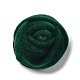 ベルベット布生地カボション  花バラ  濃い緑  23~24x16mm FIND-K014-01C-1