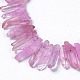 Natural Crackle Quartz Crystal Dyed Beads Strands G-I345-05E-3