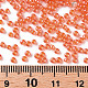 12/0グレードの丸いガラスシードビーズ  透明色は光沢の  ダークオレンジ  2x1.5mm  穴：0.3mm X-SEED-Q011-F506-3