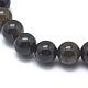 Bracelets extensibles en perles d'obsidienne brillante dorée naturelle X-BJEW-K212-B-020-2