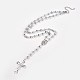 Abacus verre rosaire perle pendentif colliers NJEW-JN02048-4