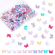 DICOSMETIC 120Pcs 10 Colors Butterfly Glass Beads Transparent Insect Beads Small Animal Beads Kawaii Center Drill Bead Colorful Baking Paint Beads for Handcrafted DIY Project GLAA-DC0001-06-1