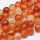 Rondes brins de perles en agate rouge naturel à facettes G-M257-12mm-27-1
