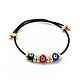 Mauvais œil au chalumeau et bracelet perlé en laiton BJEW-L679-02G-01-1