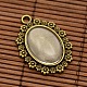Vintage Alloy Flower Pendant Cabochon Bezel Settings and Transparent Oval Glass Cabochons DIY-X0230-AB-NF-3