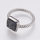 (vente d'usine de fêtes de bijoux) anneaux en résine druzy RJEW-F078C-P-2