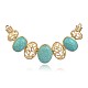 Golden Plated Alloy Synthetic Turquoise Big Pendant Links PALLOY-J170A-01G-1