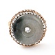 Verstellbarer Donut-Ring aus natürlicher myanmarischer Jade/burmesischer Jade mit Strass RJEW-A011-13G-3