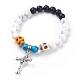 Tibetan Style Alloy Cross Charm Bracelets BJEW-JB03744-04-1