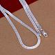 Popular Silver Color Plated Brass Flat Snake Chain Necklaces For Men NJEW-BB12836-2