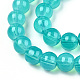 Chapelet de perles en verre baking paint&nbsp;DGLA-Q023-6mm-DB24-2