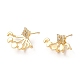 Rack Plating Brass Moon Phase with Square Front Back Stud Earrings EJEW-D061-49G-1