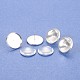 DIY Brass Ear Stud Cabochon Bezel Settings and Clear Glass Cabochons DIY-X0267-01-16mm-S-RS-2