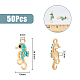 DICOSMETIC 50Pcs Seahorse Connector Charms Light Gold Rhiestone Seahorse Pendants Ocean Charms Connector Double Loop Alloy Links Connectors for DIY Jewelry Crafts Making FIND-DC0002-70-2